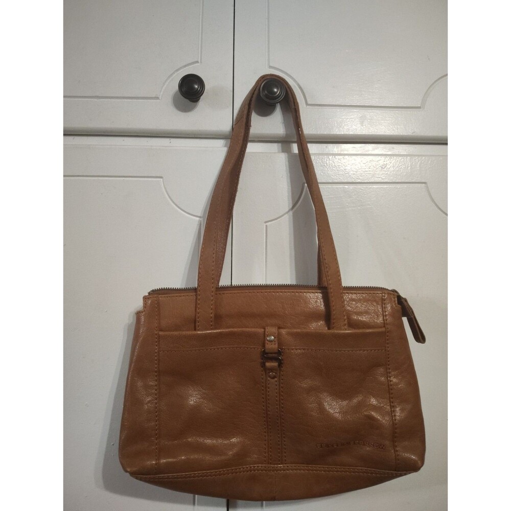 Spikes and Sparrow Medium Leather Shoulder Bag Purse Cognac Brown Double Strap